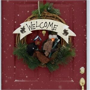 Welcome Snowman Winter Wreath